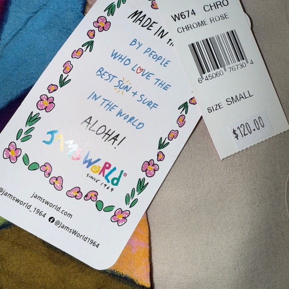 NWT Jams World Hawaii Chrome Rose Tunic Top S - Picture 4 of 4